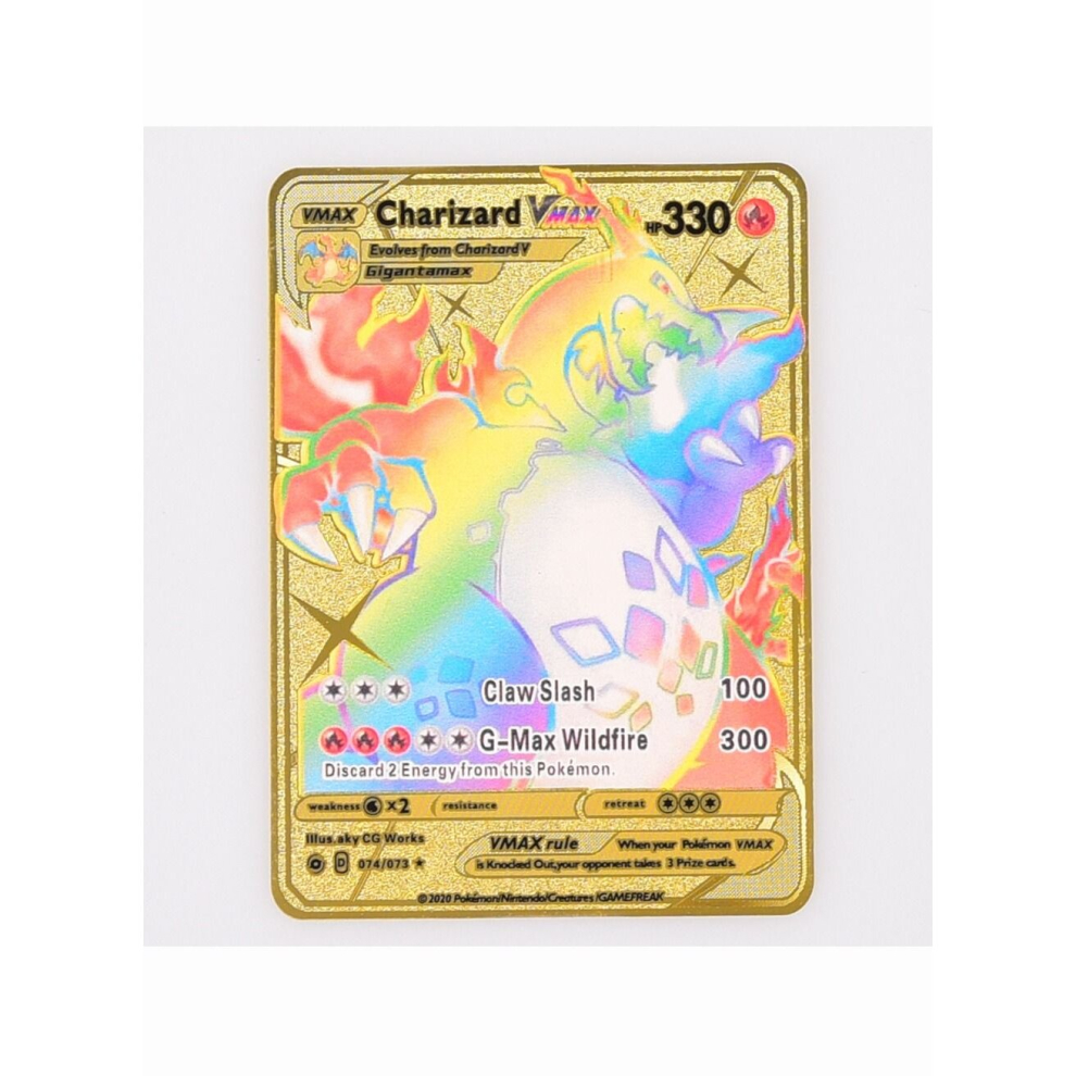 55PCS Pokemon Card Gold Foil Shiny Rainbow Vmax GX Card Charizard Pikachu Collection Kids Toy Gift