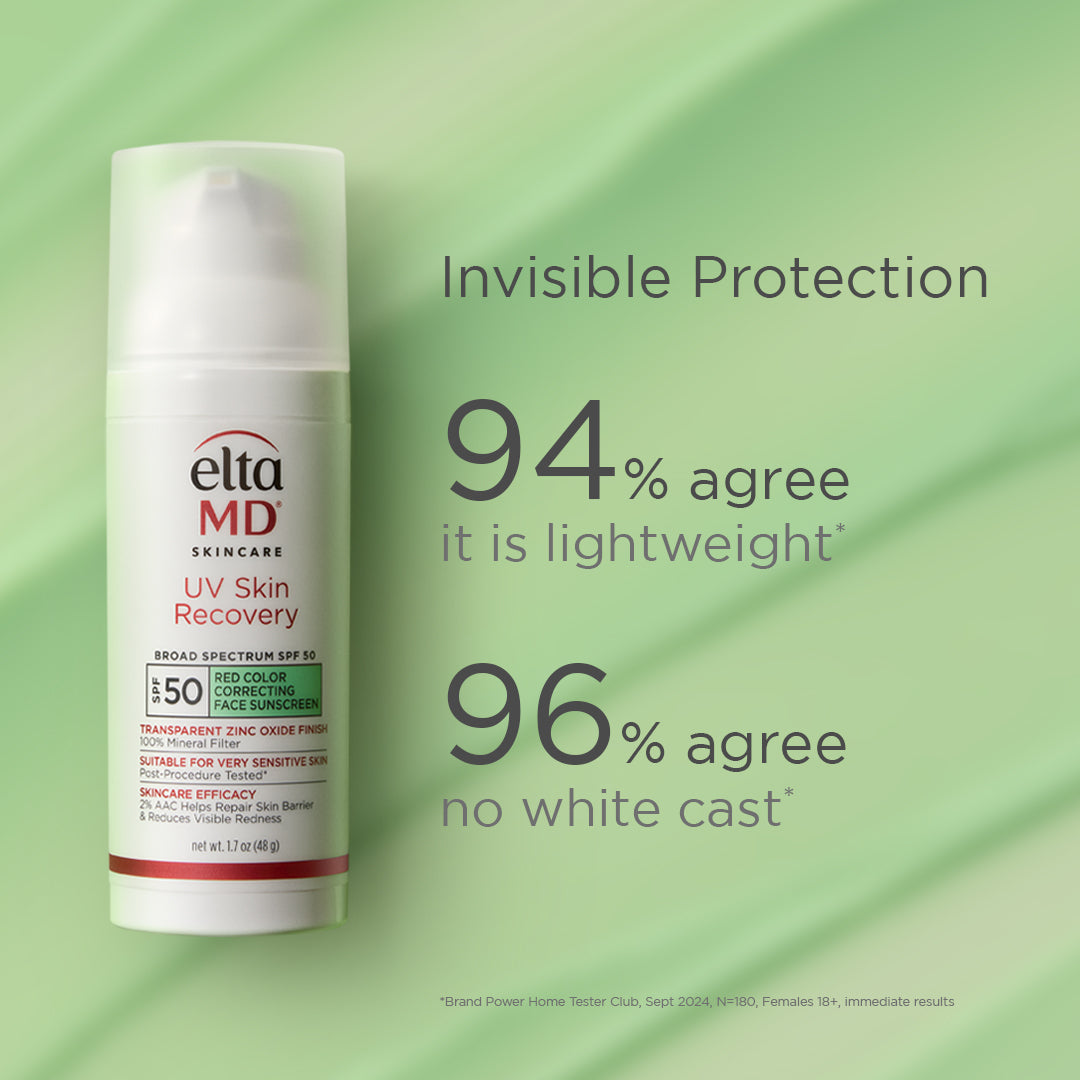 EltaMD Green Tint Sunscreen UV Skin Recovery Red Color Correcting Green Tint Broad Spectrum SPF 50 1.7 oz / 48g