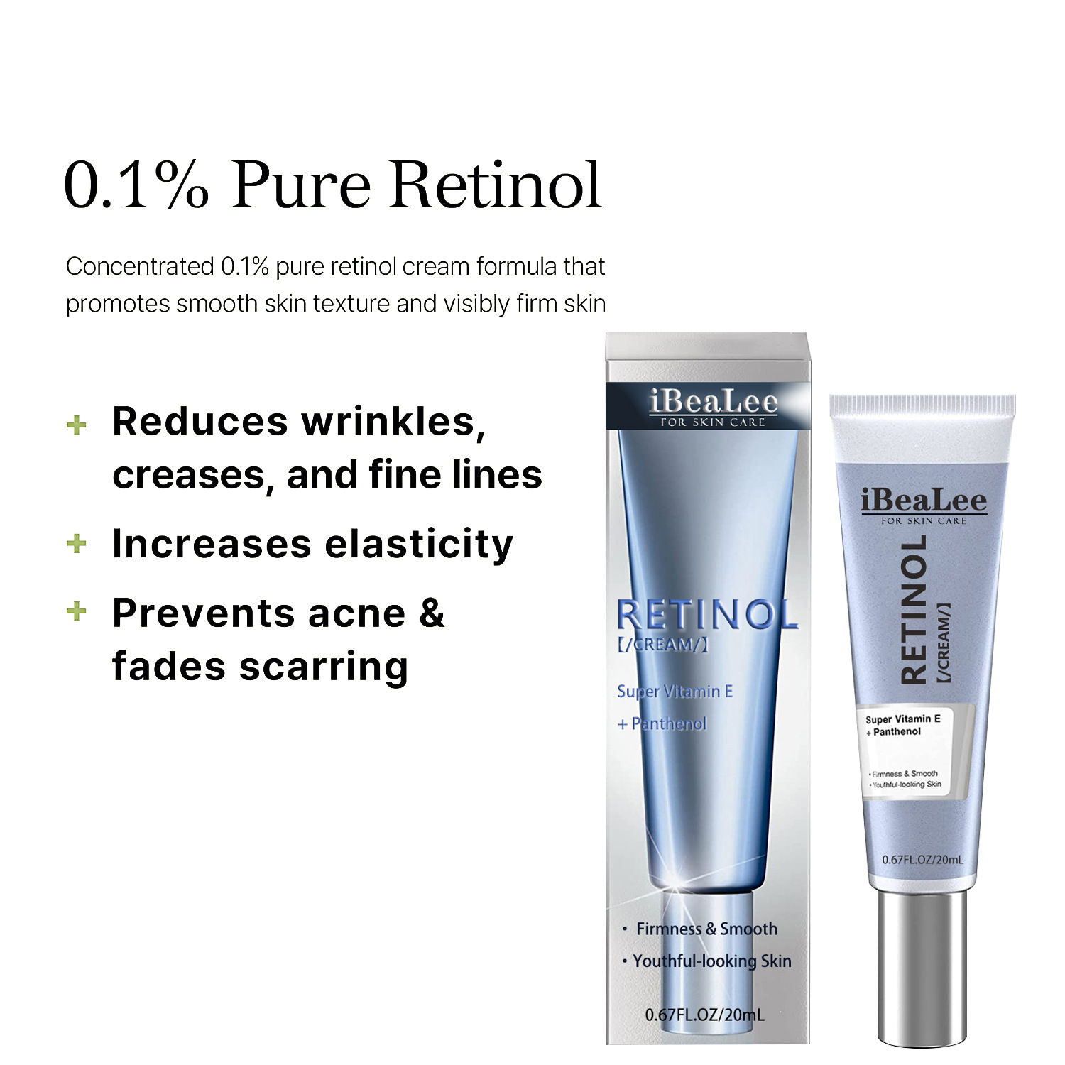 Retinol Firming Cream for Skin Care Vitamin E Retinol Face Cream Fade Fine Lines Anti Aging Moisturizing Hydrating Nourishing 20ml