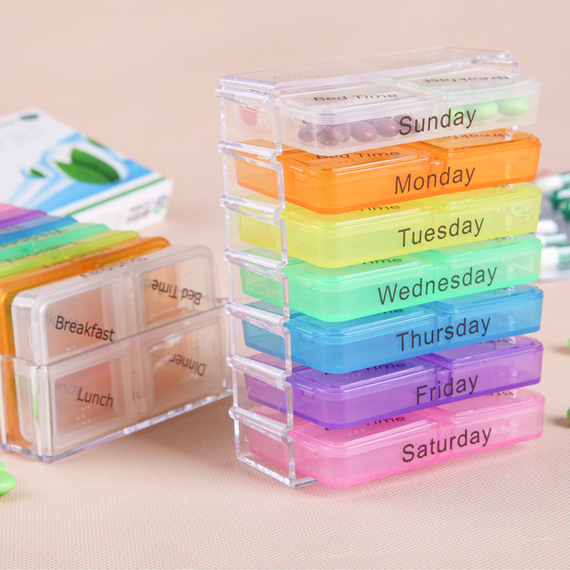 Portable Pill Cases Small Medicine Box Medicine Box Drawer Style Organizer Storage Shelf 28 Compartment for Vitamins Medicine Tablet Home Health Care