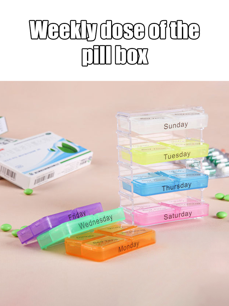 Portable Pill Cases Small Medicine Box Medicine Box Drawer Style Organizer Storage Shelf 28 Compartment for Vitamins Medicine Tablet Home Health Care