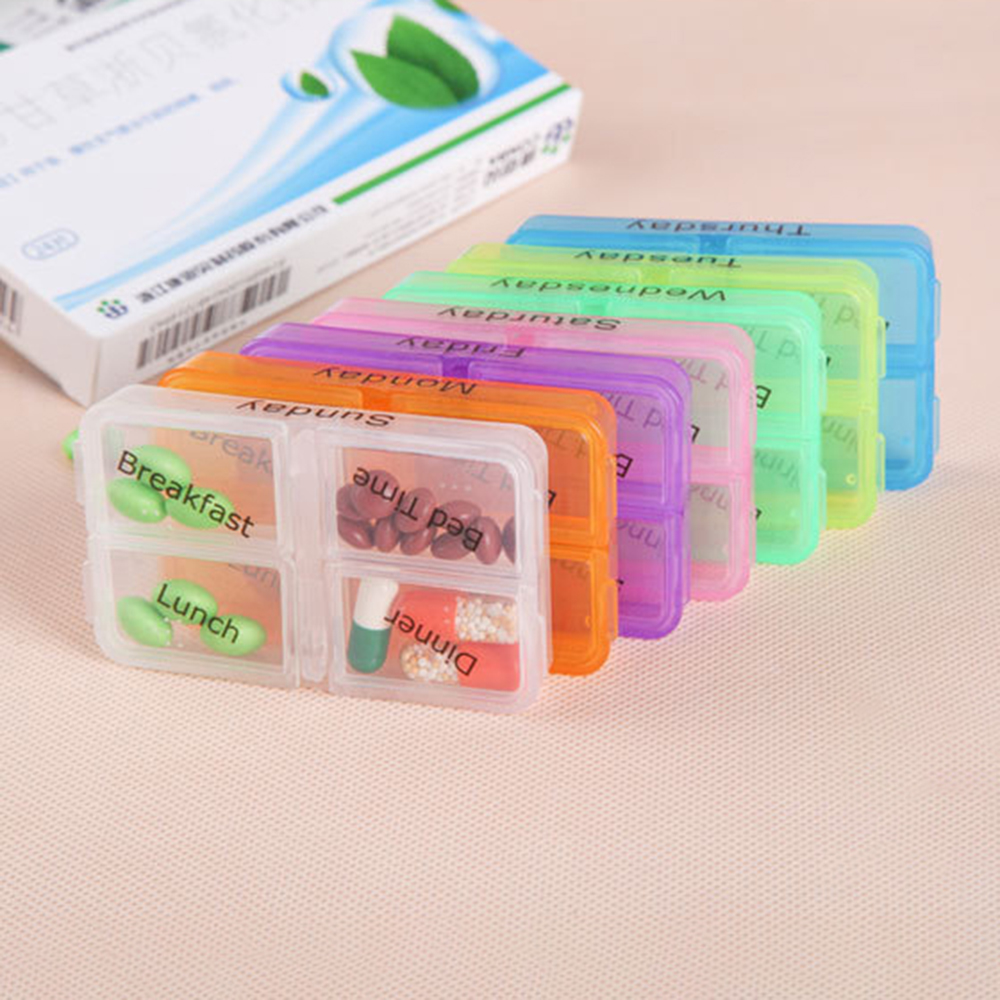 Portable Pill Cases Small Medicine Box Medicine Box Drawer Style Organizer Storage Shelf 28 Compartment for Vitamins Medicine Tablet Home Health Care