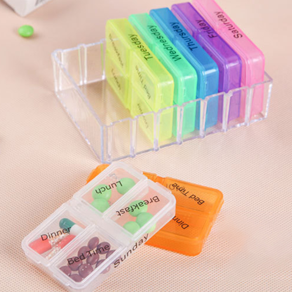 Portable Pill Cases Small Medicine Box Medicine Box Drawer Style Organizer Storage Shelf 28 Compartment for Vitamins Medicine Tablet Home Health Care