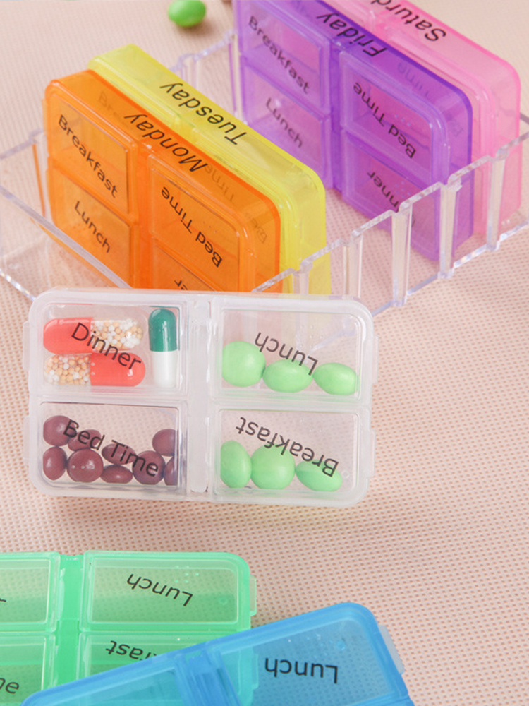 Portable Pill Cases Small Medicine Box Medicine Box Drawer Style Organizer Storage Shelf 28 Compartment for Vitamins Medicine Tablet Home Health Care