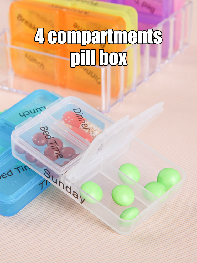 Portable Pill Cases Small Medicine Box Medicine Box Drawer Style Organizer Storage Shelf 28 Compartment for Vitamins Medicine Tablet Home Health Care