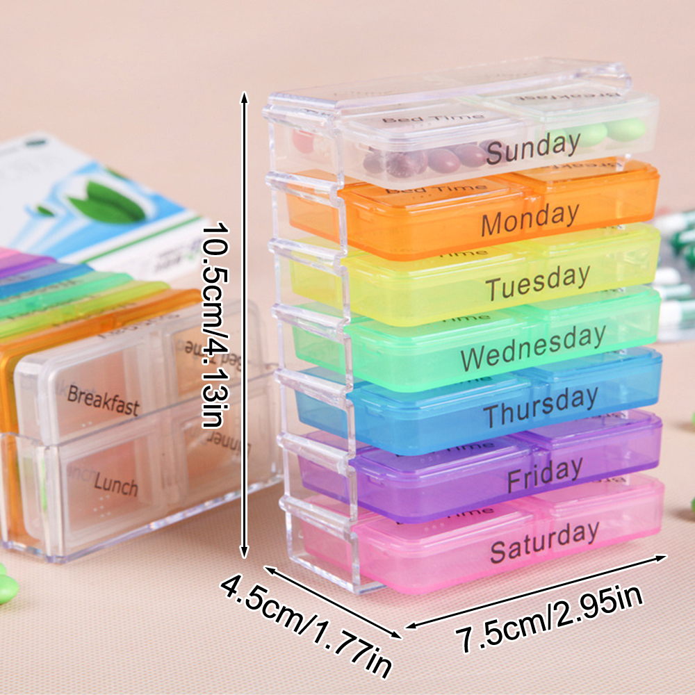 Portable Pill Cases Small Medicine Box Medicine Box Drawer Style Organizer Storage Shelf 28 Compartment for Vitamins Medicine Tablet Home Health Care