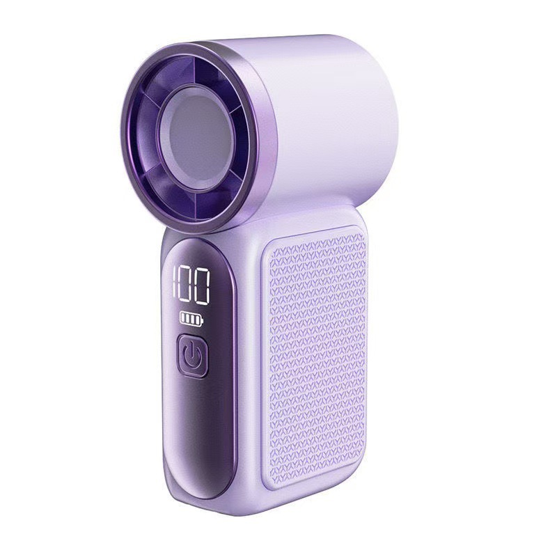 (Grey) Portable Mini Handheld Fan 3000mAh High Speed Turbo LED Display 100 Adjustable Settings USB Rechargeable Desk Fan Travel ﻿