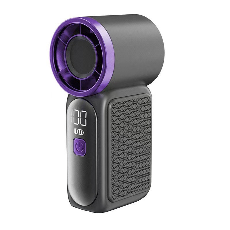 (Grey) Portable Mini Handheld Fan 3000mAh High Speed Turbo LED Display 100 Adjustable Settings USB Rechargeable Desk Fan Travel ﻿