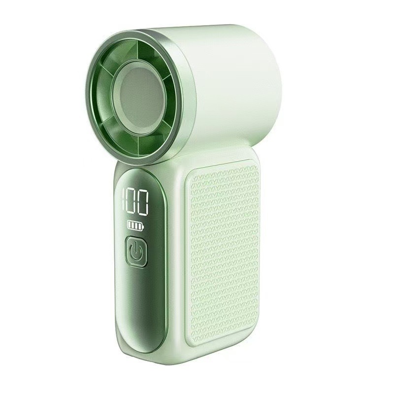 (Grey) Portable Mini Handheld Fan 3000mAh High Speed Turbo LED Display 100 Adjustable Settings USB Rechargeable Desk Fan Travel ﻿