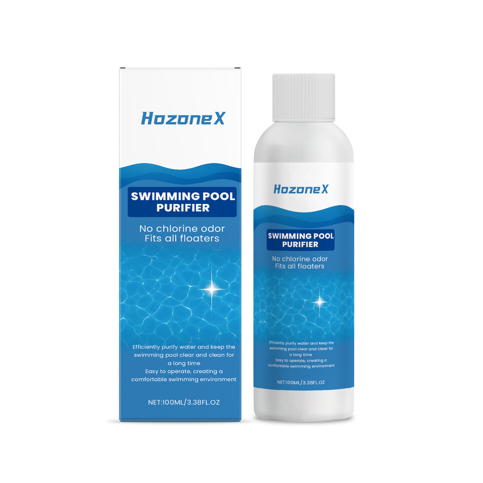 Fast Acting Pool Odor-Eliminator,Pool Purification Liquid,Odor-Neutralizer,Pool Water Purifier For Cloudy Water,Deep Cleaning ﻿