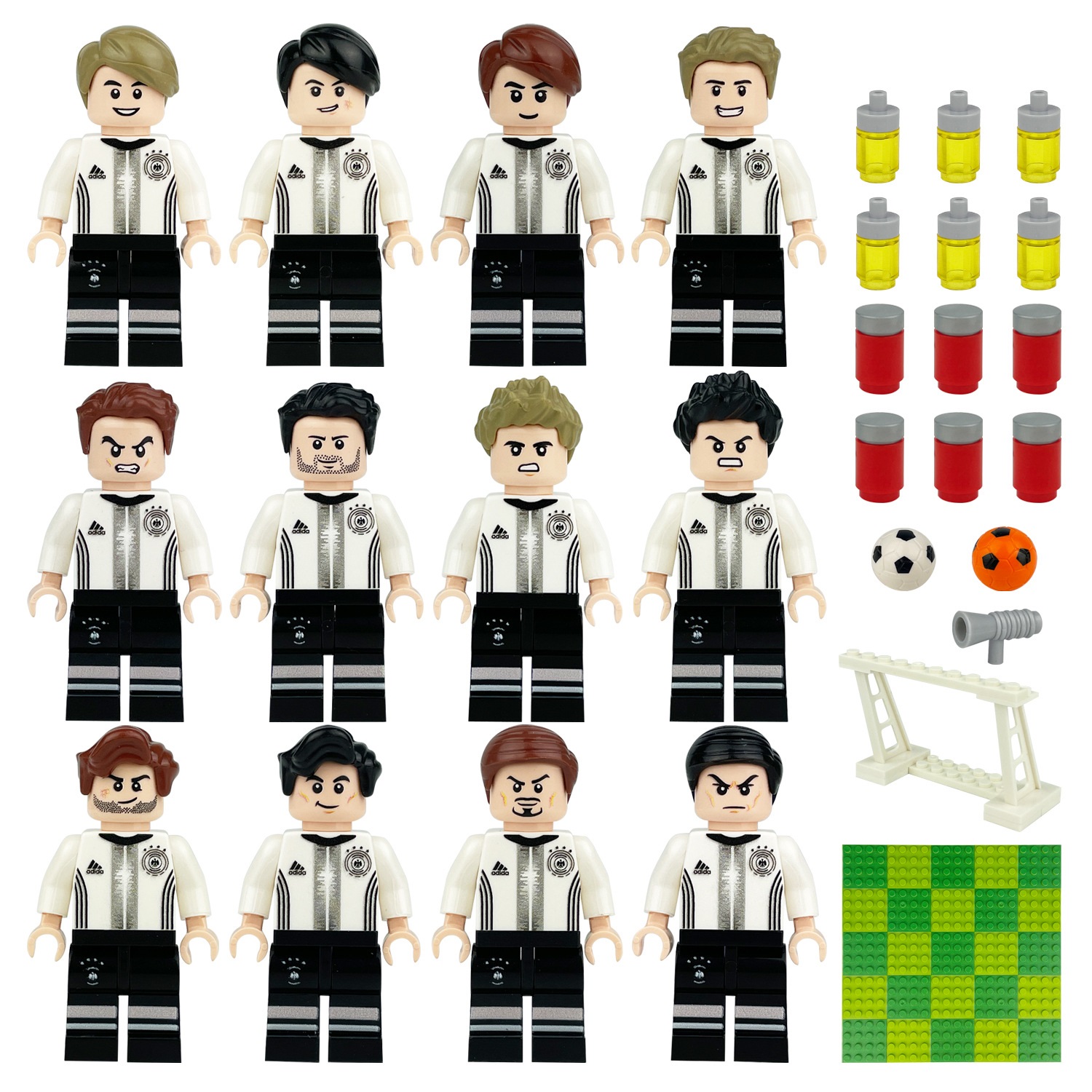 (Football Players A) Football and Baseball Players Mini Figures Toys Educational Building Blocks Set Encourage Imaginative Play Gift Choice For Kids