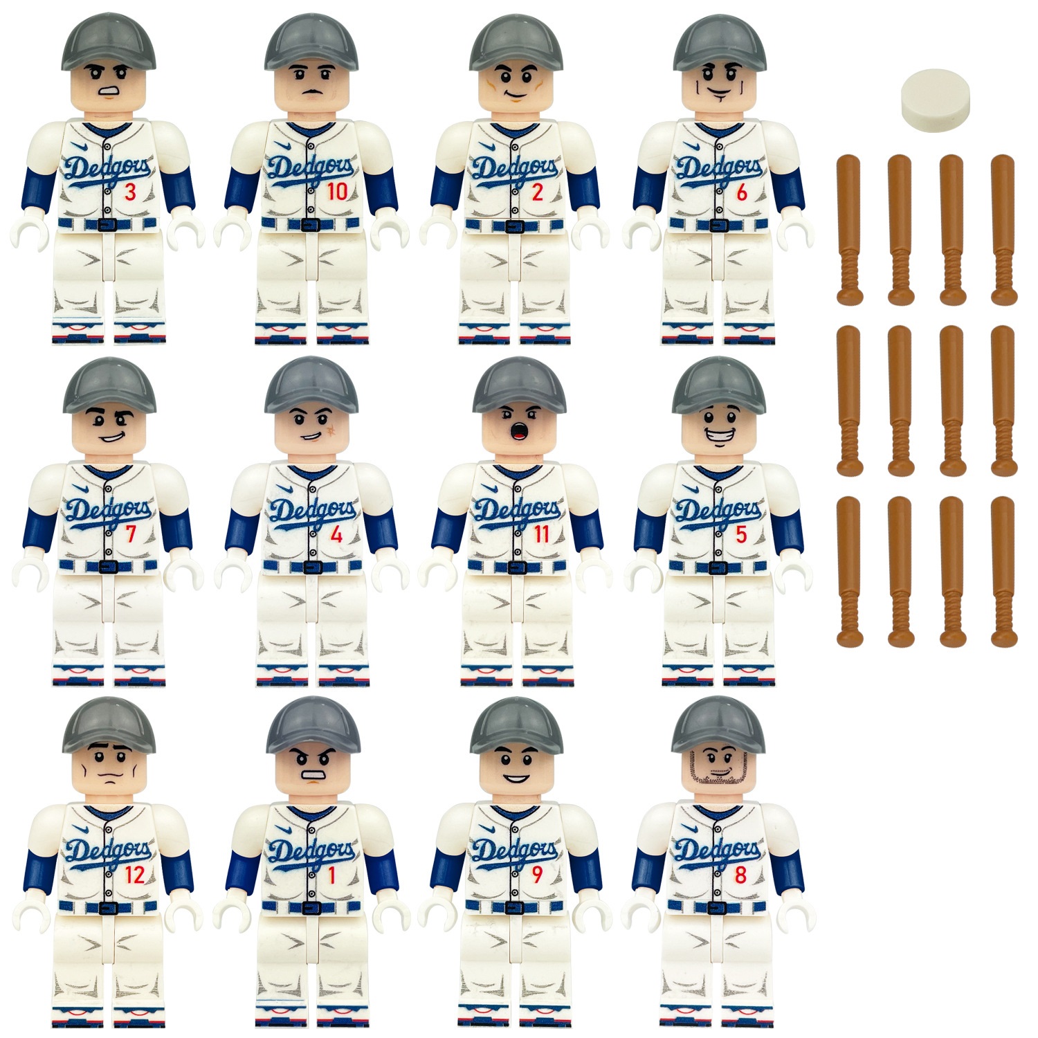 (Football Players A) Football and Baseball Players Mini Figures Toys Educational Building Blocks Set Encourage Imaginative Play Gift Choice For Kids