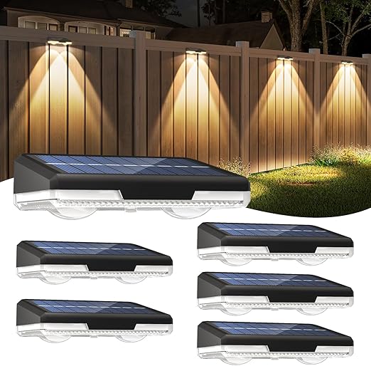 (8PCS) Solar Fence Lights Outdoor Garden Garden Wall Lights Outdoor 8 Colors 9 Modes RGB Fence Light For Ouside IP65 Waterproof Light Solar Powered Patio Deck Pool 