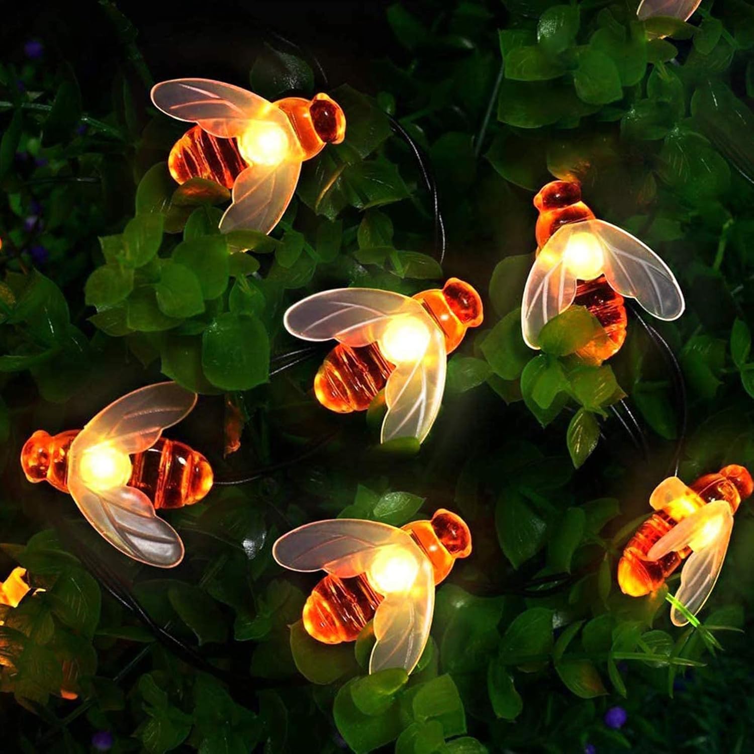 50 LED Solar Fairy Lights Outdoor 7 m 8 Modes Bee Lights Fairy Lights Solar Outdoor Weatherproof for Garden Patio Christmas Parties 