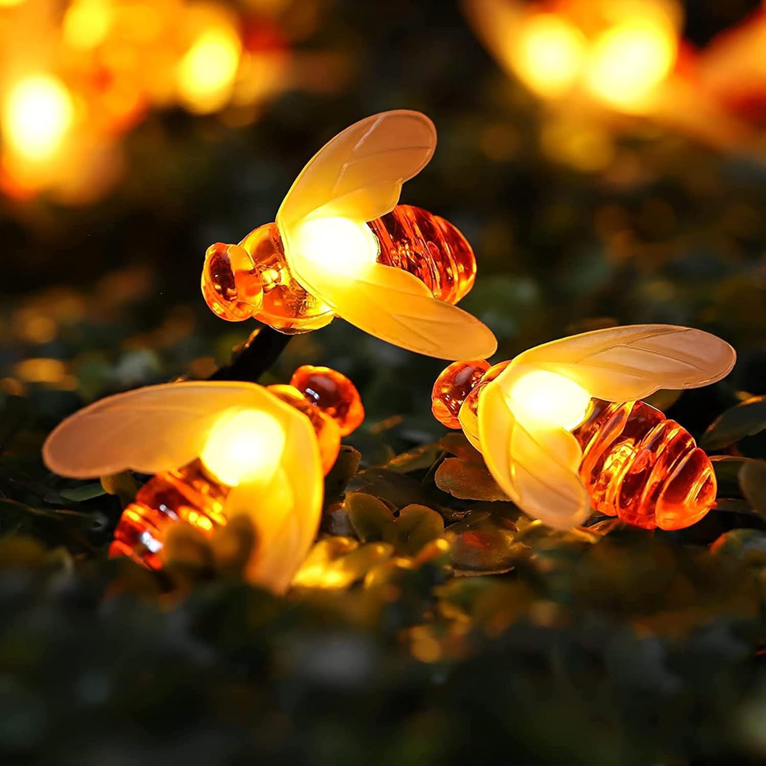 50 LED Solar Fairy Lights Outdoor 7 m 8 Modes Bee Lights Fairy Lights Solar Outdoor Weatherproof for Garden Patio Christmas Parties 