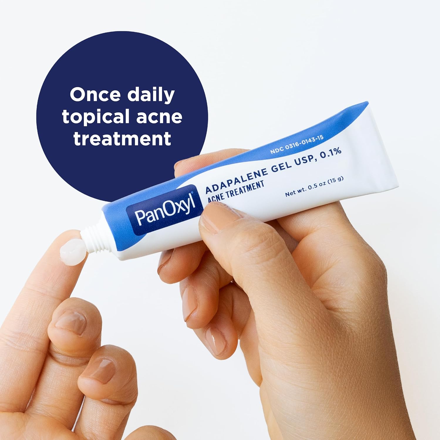 PanOxyl Adapalene Gel USP 0.1 Percents Acne Treatment Leave-On Gel Retinoid Gel Acne Prone Skin Oil Free Paraben Free 15g