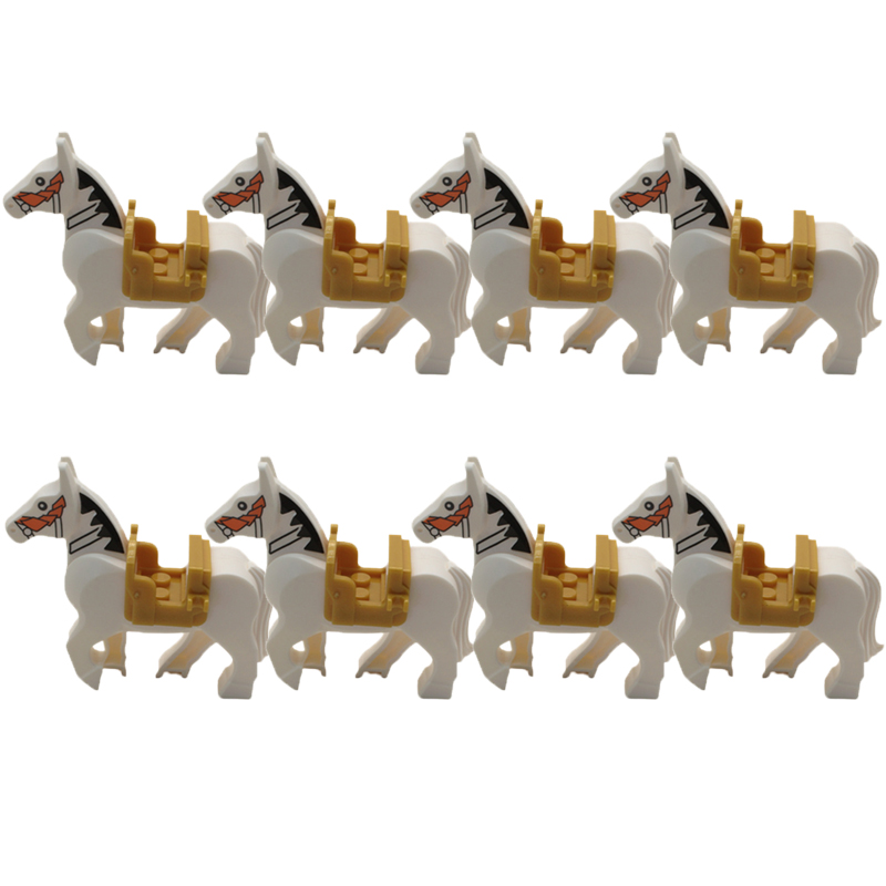 (Style C) Toys Military Building Blocks Cavalry Regiment Knight Horse Animal Accessories Set Mini Bricks Birthday Gift
