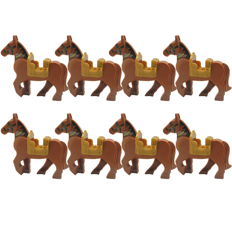 (Style C) Toys Military Building Blocks Cavalry Regiment Knight Horse Animal Accessories Set Mini Bricks Birthday Gift