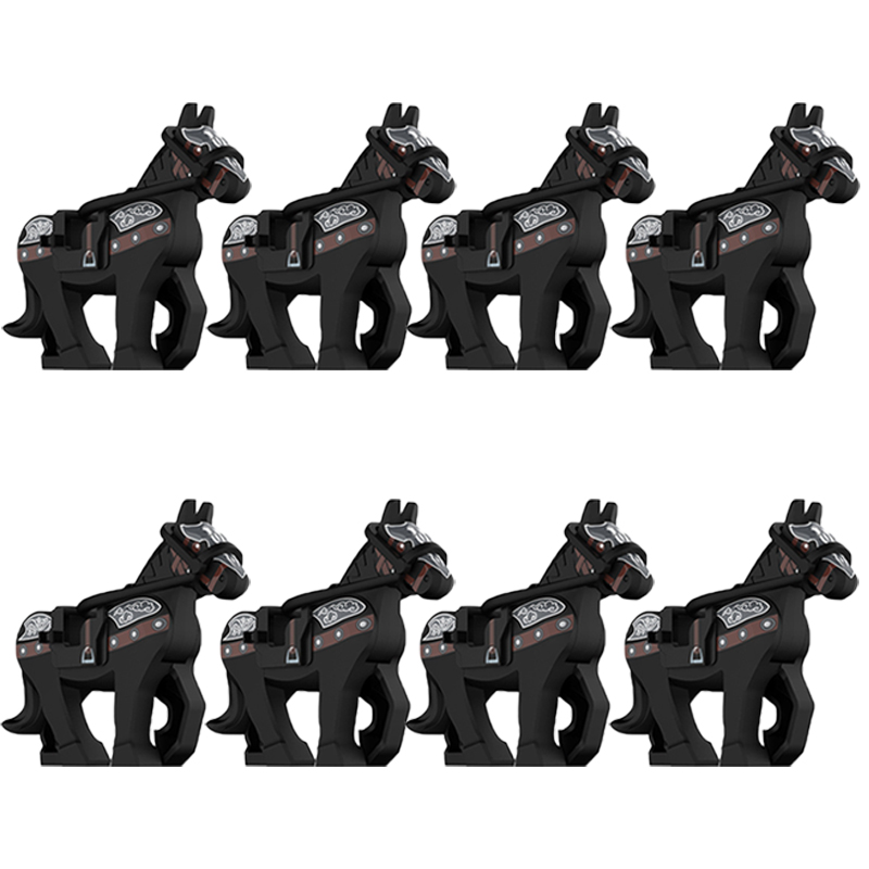 (Style C) Toys Military Building Blocks Cavalry Regiment Knight Horse Animal Accessories Set Mini Bricks Birthday Gift