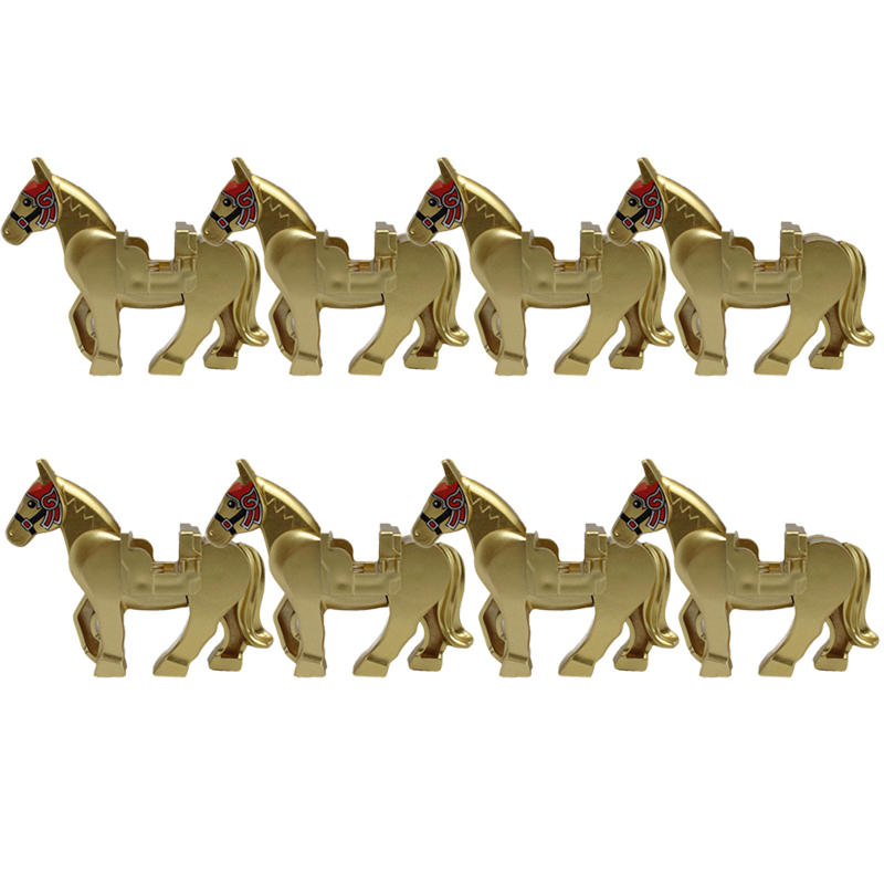 (Style C) Toys Military Building Blocks Cavalry Regiment Knight Horse Animal Accessories Set Mini Bricks Birthday Gift