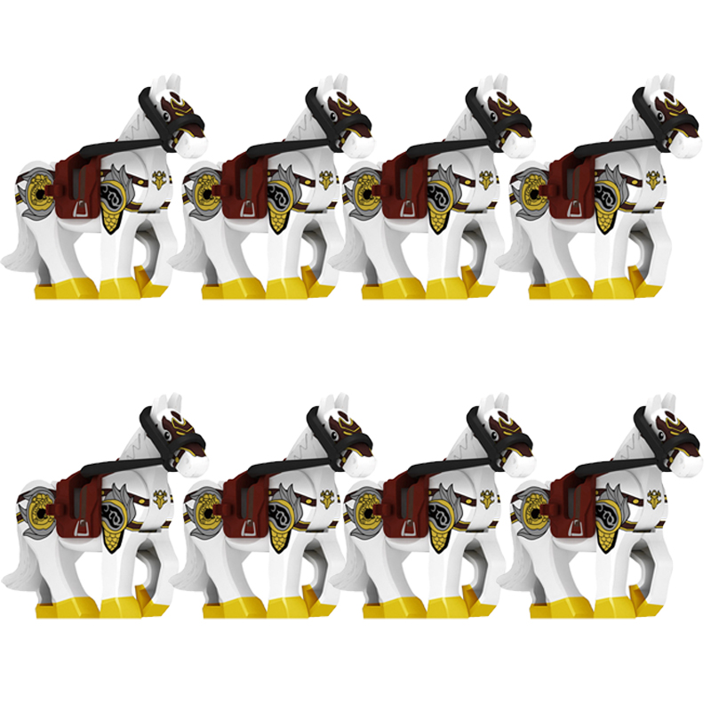 (Style C) Toys Military Building Blocks Cavalry Regiment Knight Horse Animal Accessories Set Mini Bricks Birthday Gift