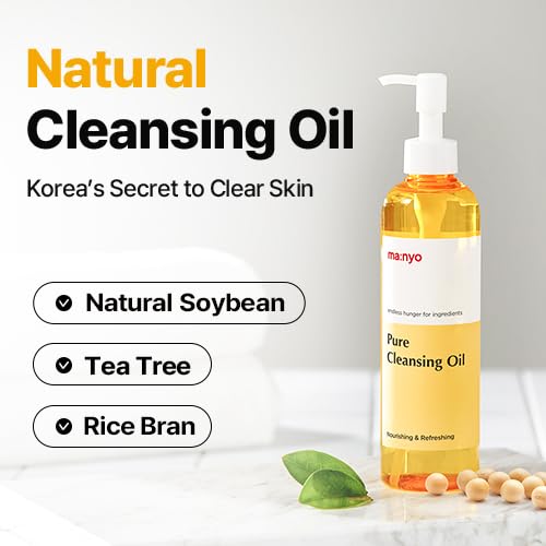 MANYO Pure Cleansing Oil Korean Facial Cleanser Blackhead Melting Daily Makeup Removal with Argan Oil Korean Skin Care 200ml