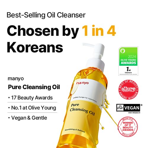 MANYO Pure Cleansing Oil Korean Facial Cleanser Blackhead Melting Daily Makeup Removal with Argan Oil Korean Skin Care 200ml