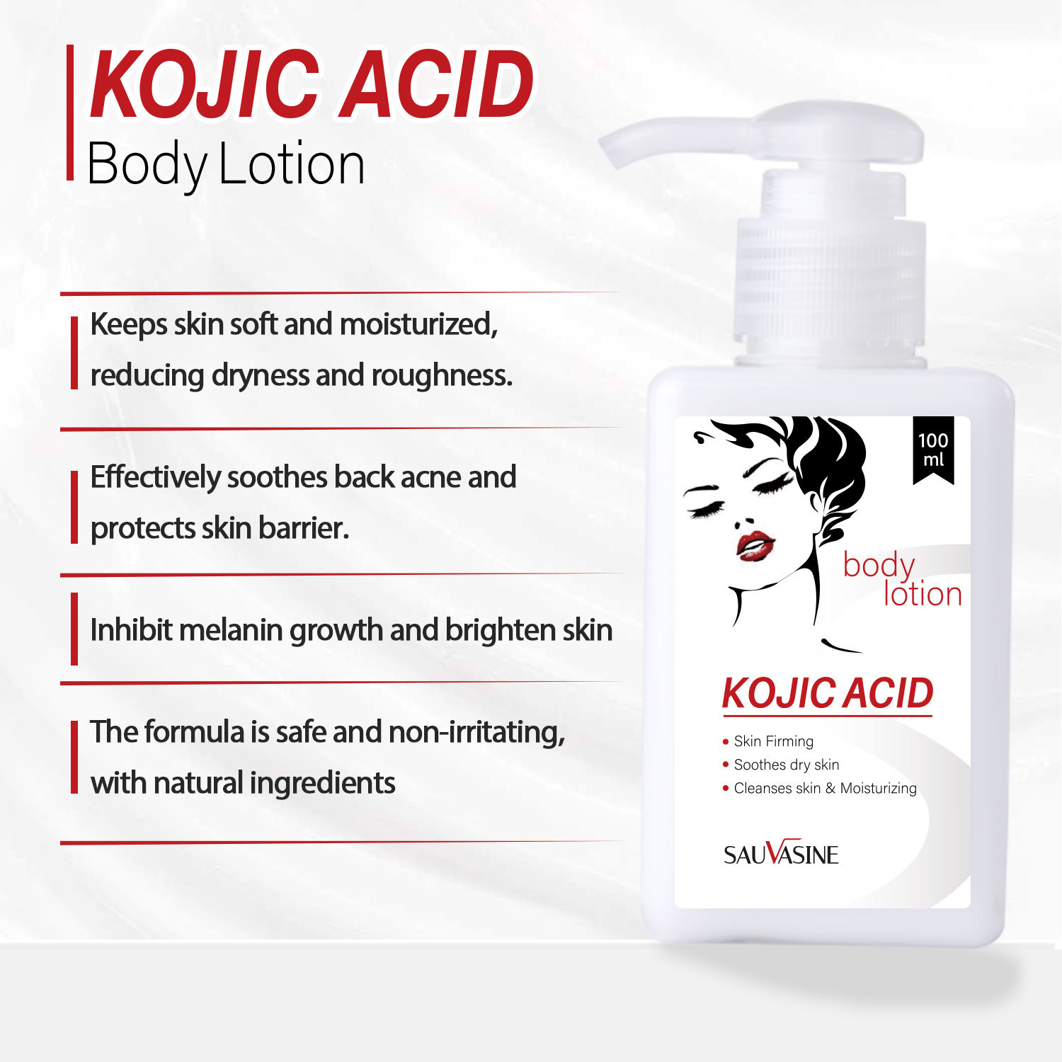 Kojic Acid Body Lotion 100ml Moisturizing Brightening Hydrating For Dry Skin Daily Body Skincare Treatment