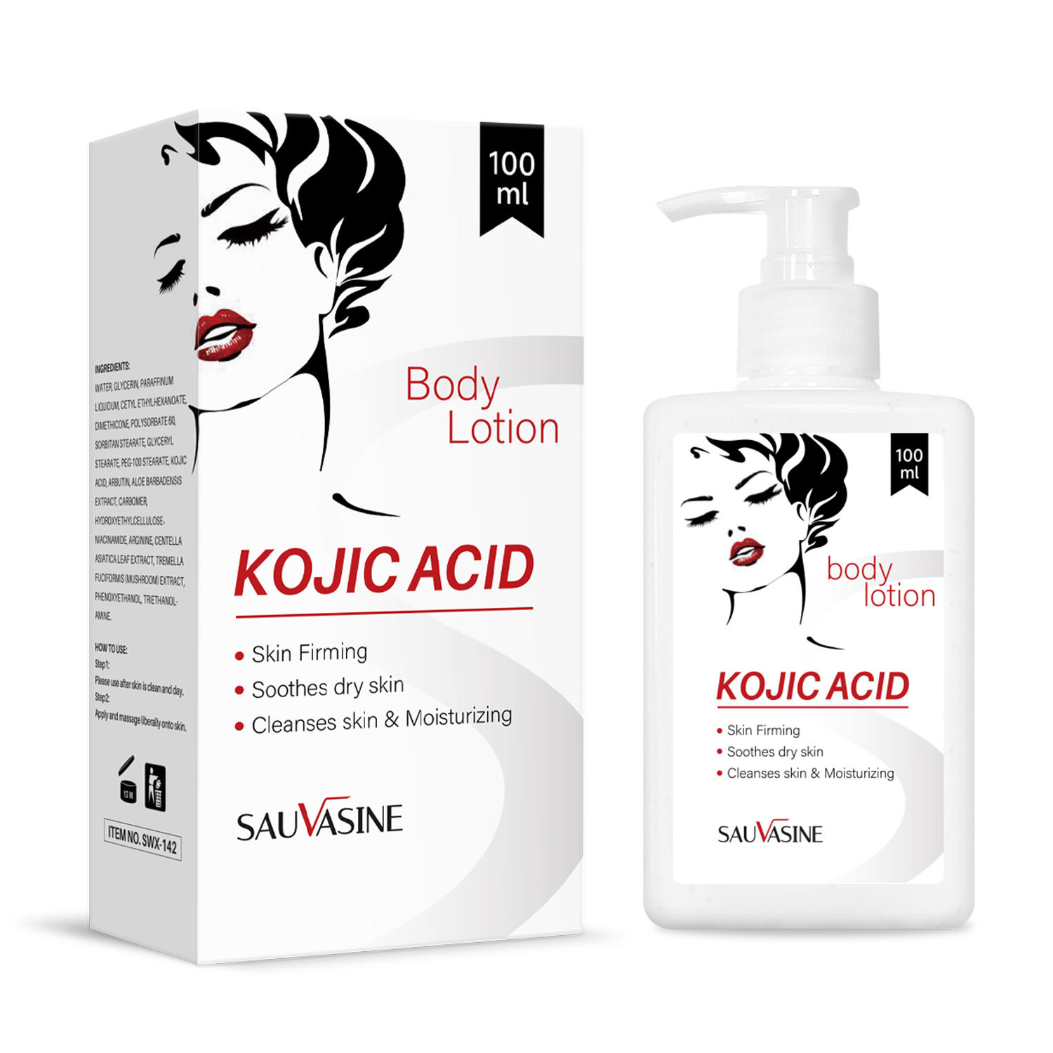 Kojic Acid Body Lotion 100ml Moisturizing Brightening Hydrating For Dry Skin Daily Body Skincare Treatment