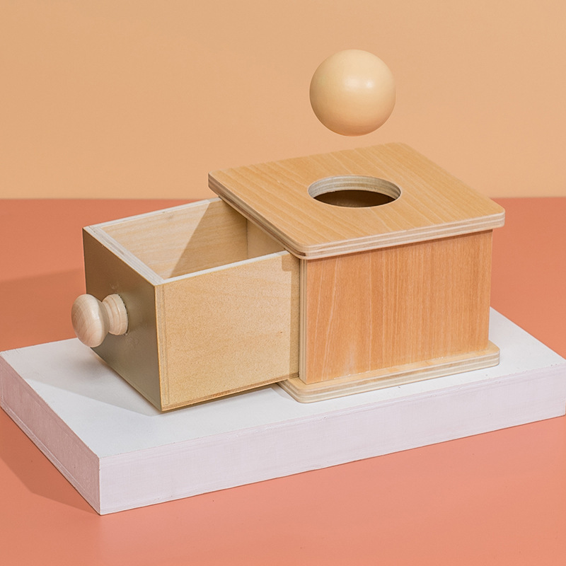 (1 887) New Montessori Macaroon Color Spinning Drum Match Coin Box Permanent Box Round Rectangular Box Kids Sensory Toys for Baby Gifts