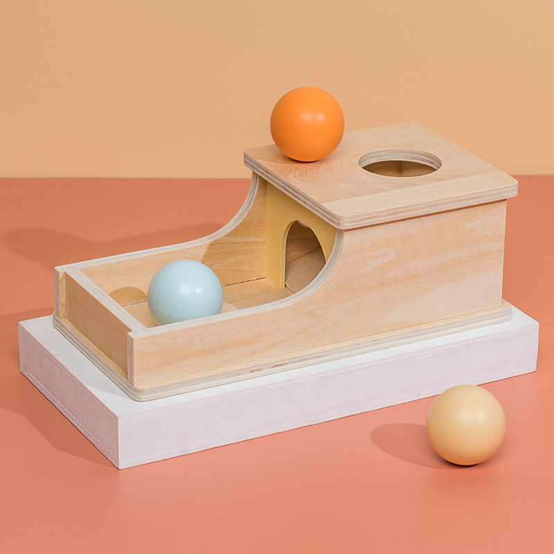 (1 887) New Montessori Macaroon Color Spinning Drum Match Coin Box Permanent Box Round Rectangular Box Kids Sensory Toys for Baby Gifts