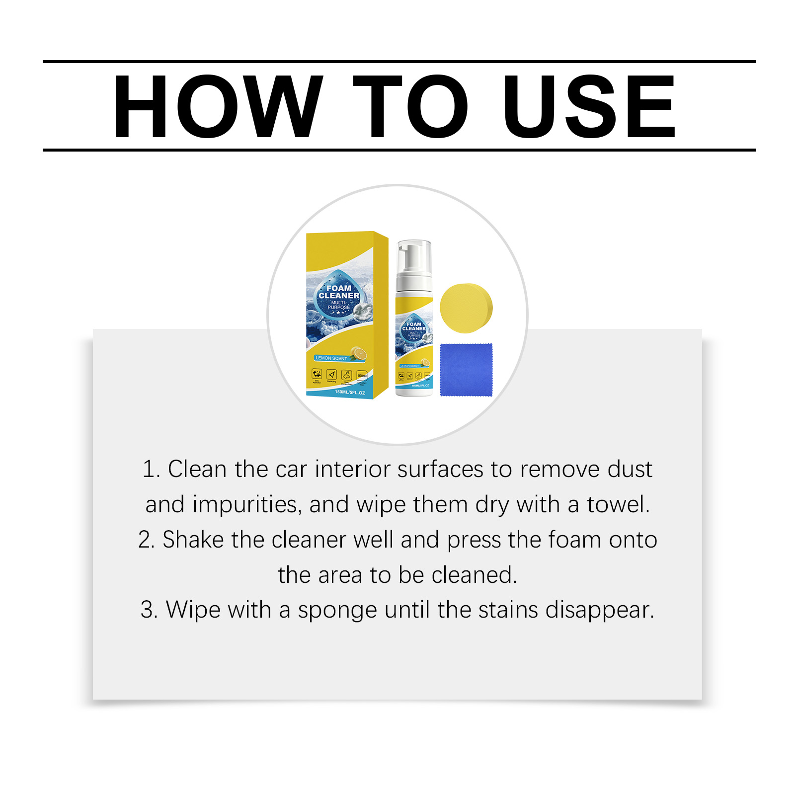 Multi Purpose Foam Cleaning Kit Deep Stain Removal Non Scrub Universal Multi Effect Cleaner For Auto Interior