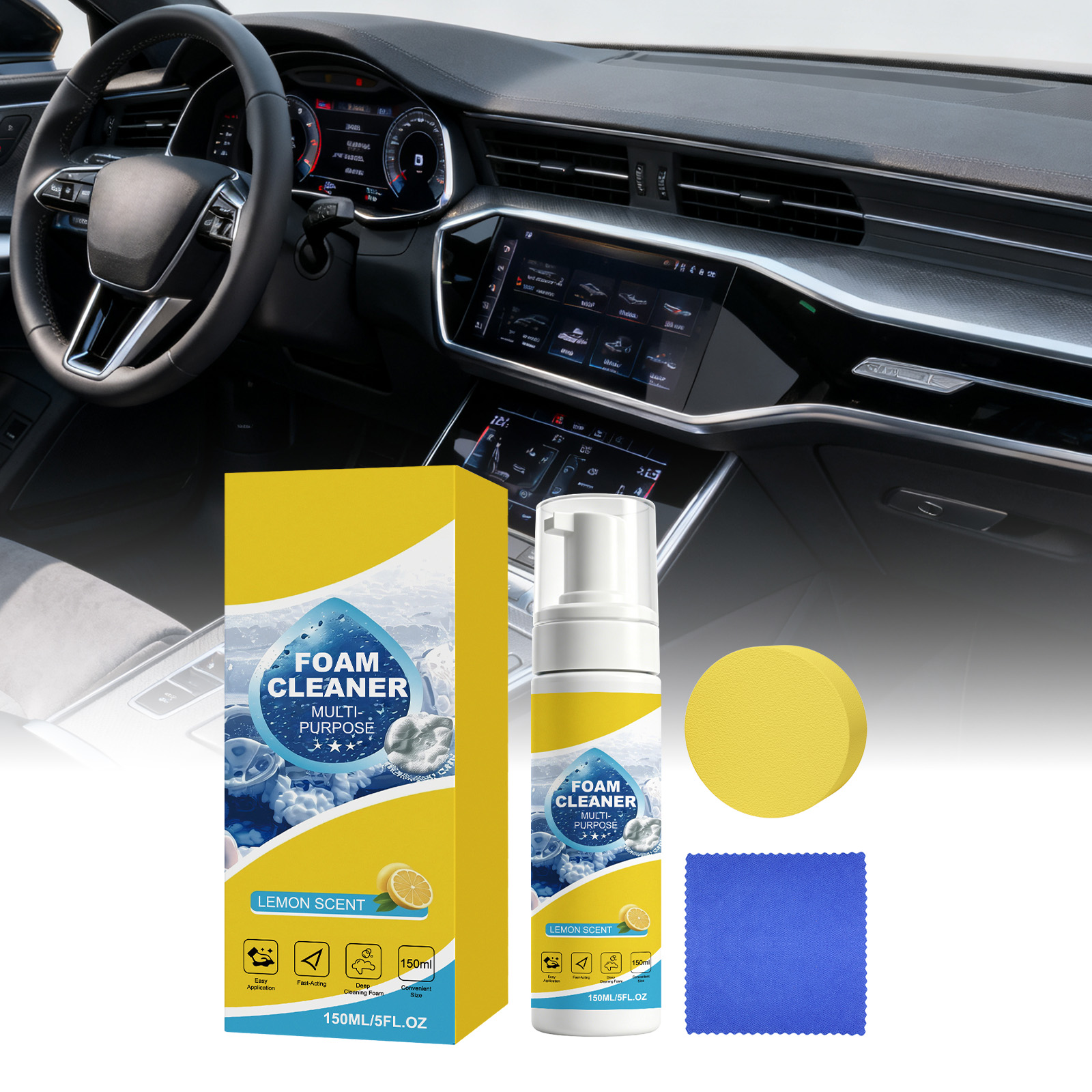 Multi Purpose Foam Cleaning Kit Deep Stain Removal Non Scrub Universal Multi Effect Cleaner For Auto Interior