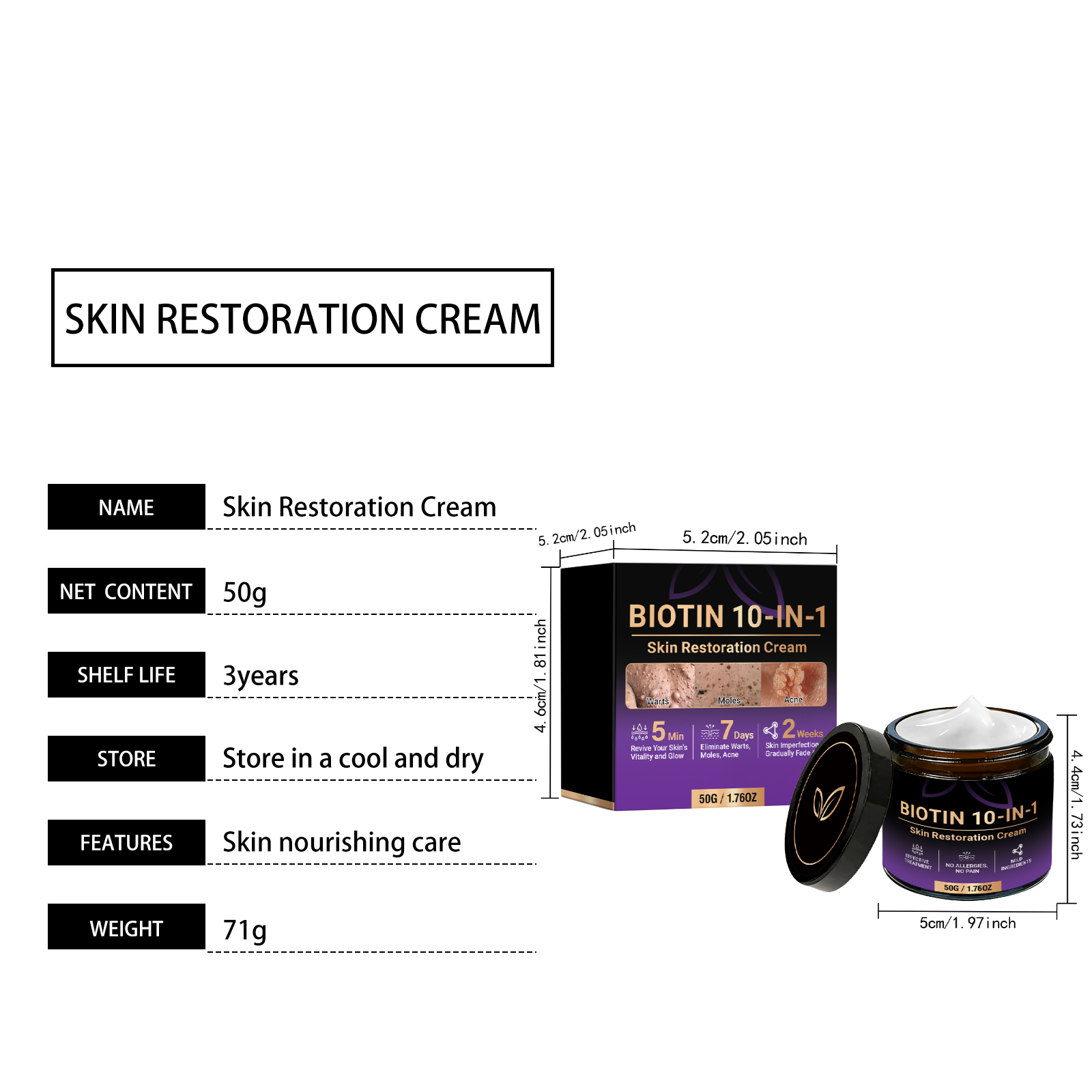 Skin Care Cream Mild Ingredient Nourish Moist Delicate Soft Body Skin Daily Massage Treatment