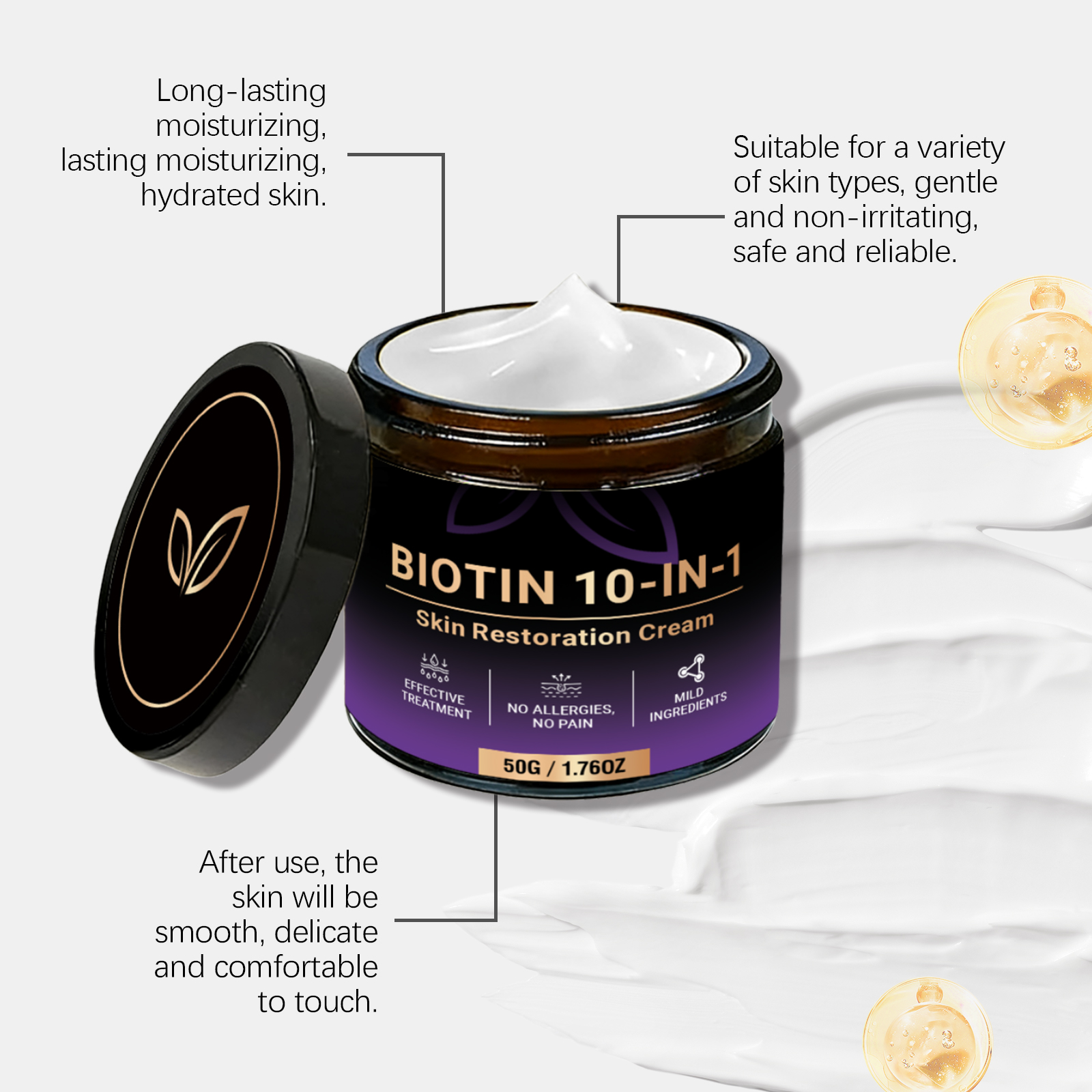 Skin Care Cream Mild Ingredient Nourish Moist Delicate Soft Body Skin Daily Massage Treatment