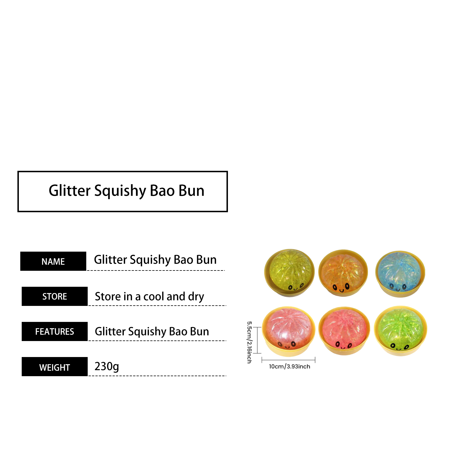 (Blue) Sequins Bun Squeeze Toy Blue Cute Funny Portable Finger Stress Relief Daily Knead Decompress Small Plaything