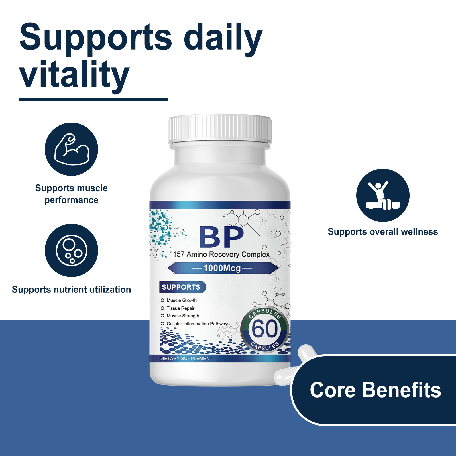 Nutrition Support Capsules Daily Diet Supplement Easy To Take Convenient Softgel Body Care Nutrition Supply Balance Health Maintain Inner Physical Wellness