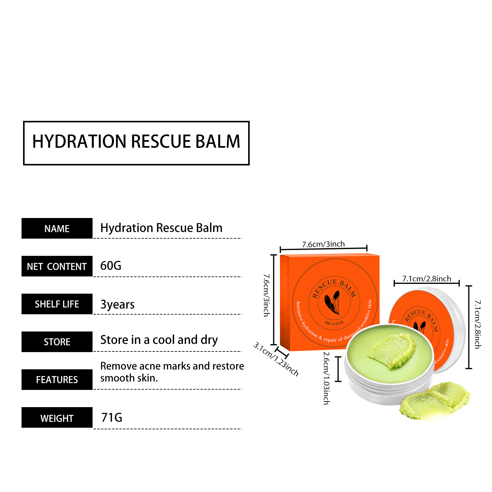 Skin Care Balm Light Texture Soft Smooth Quick Absorb Fix Local Dry Rough Daily Maintenance Care