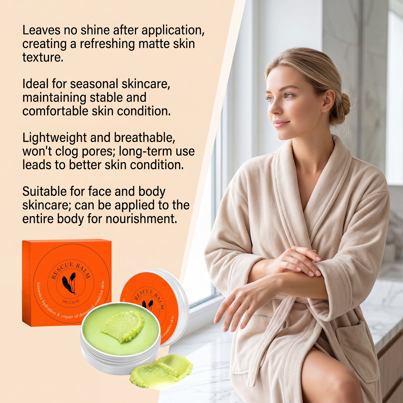 Skin Care Balm Light Texture Soft Smooth Quick Absorb Fix Local Dry Rough Daily Maintenance Care