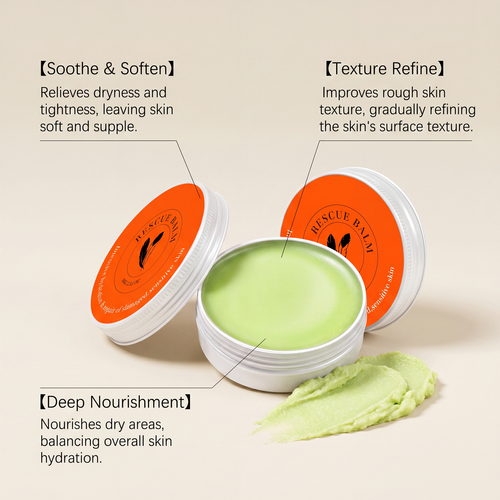 Skin Care Balm Light Texture Soft Smooth Quick Absorb Fix Local Dry Rough Daily Maintenance Care