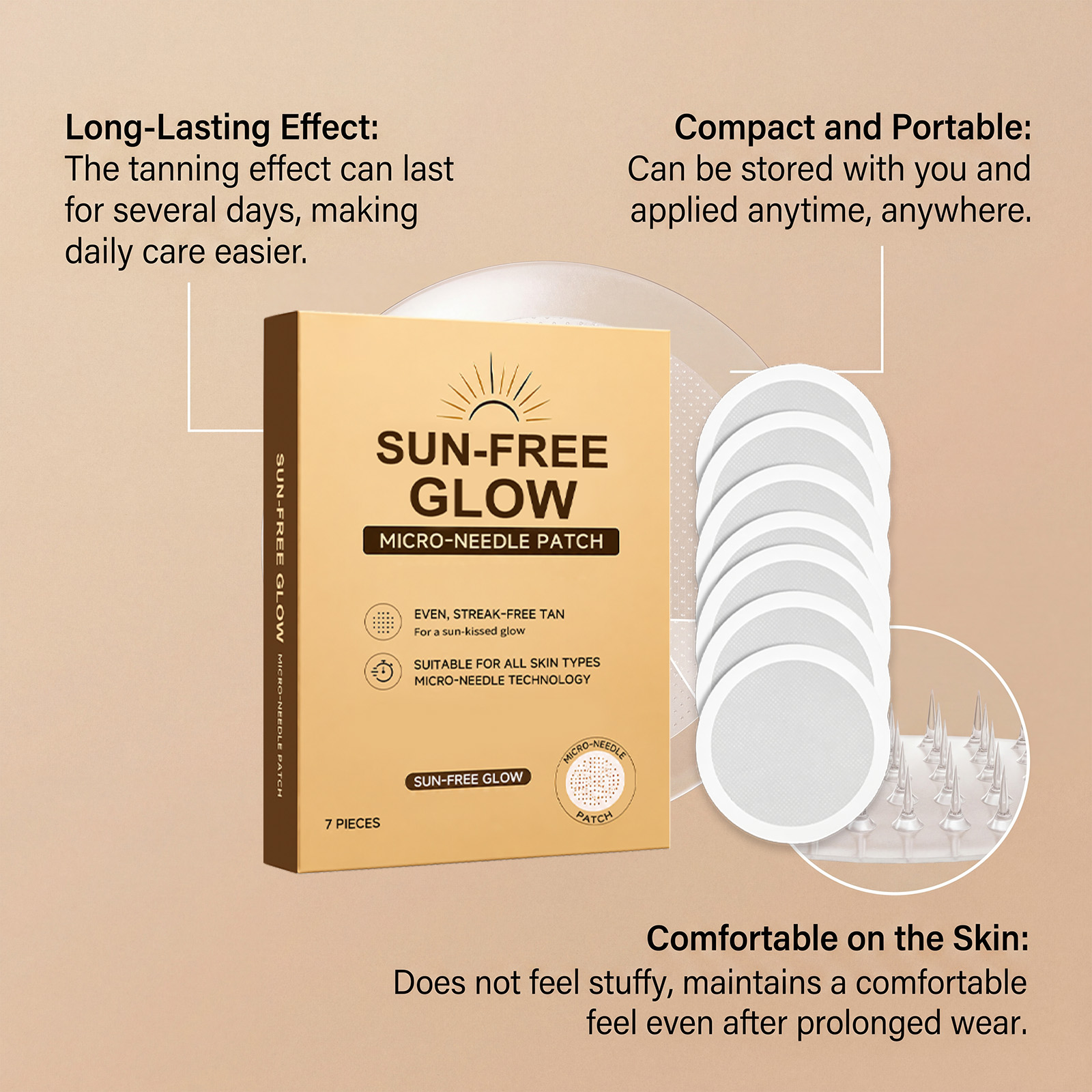 Body Tanning Patch Mild Formula Lightweight Breathable Full Body Applicable Bronze Wheat Lazy Tanning Patch