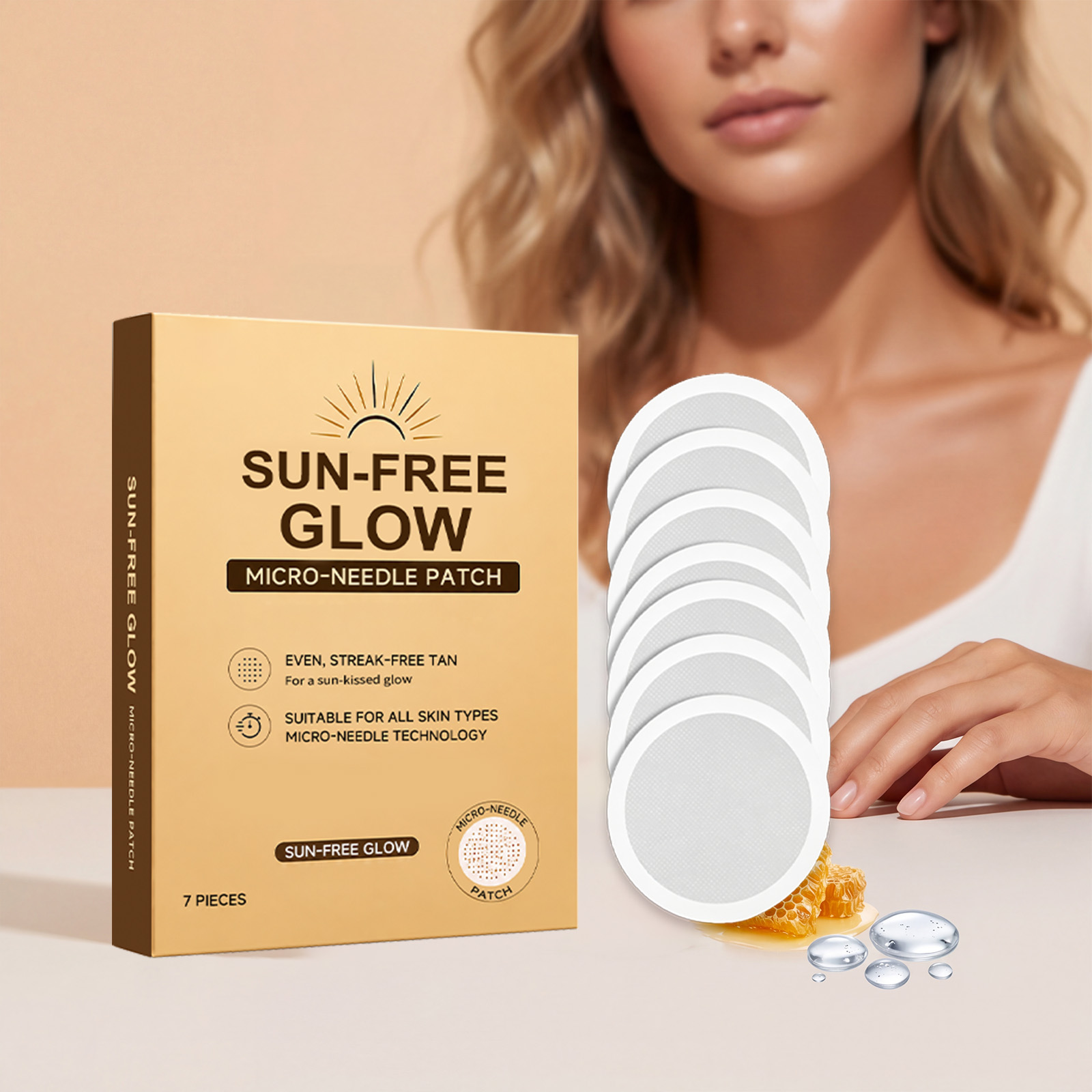 Body Tanning Patch Mild Formula Lightweight Breathable Full Body Applicable Bronze Wheat Lazy Tanning Patch