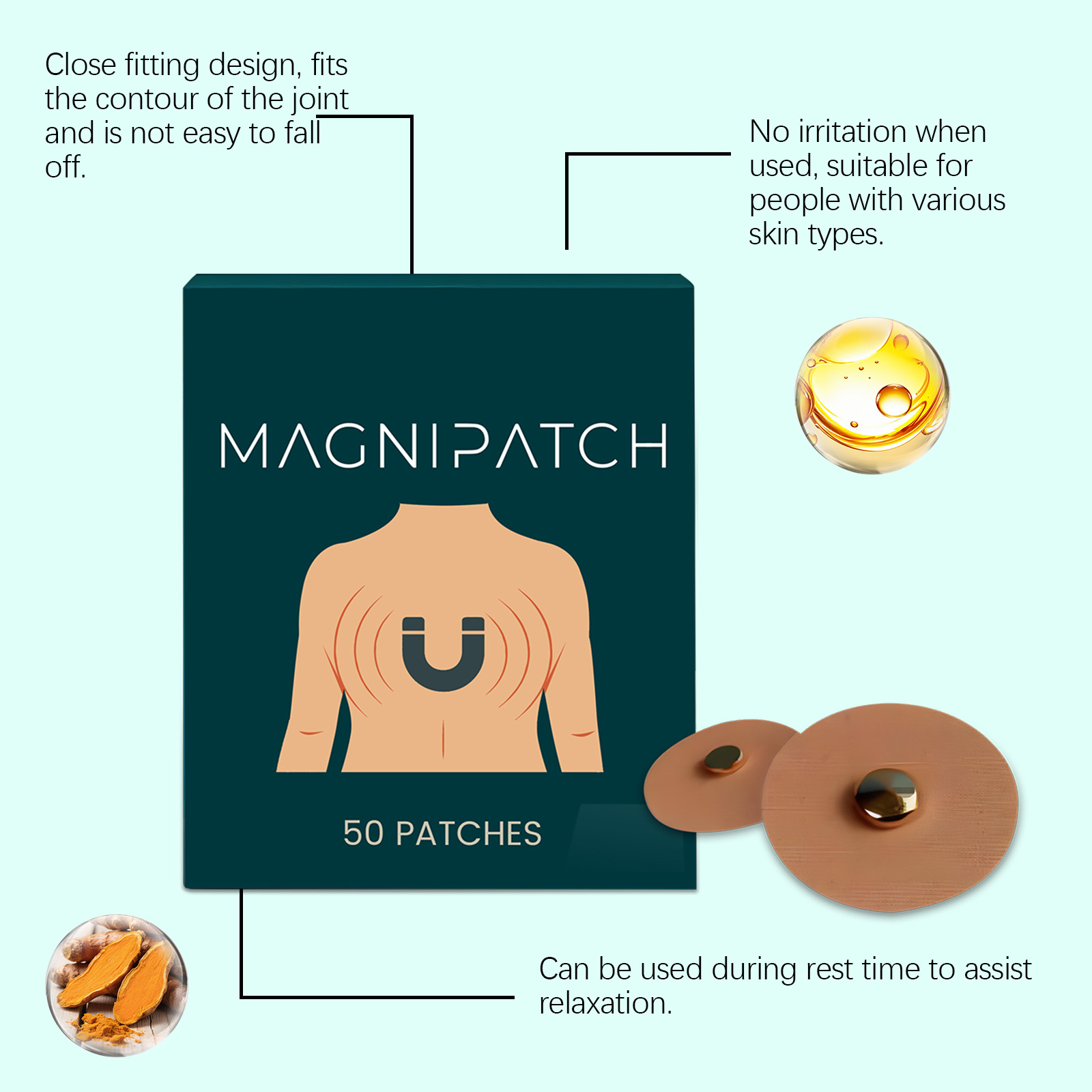 Body Care Patch Mild Nourishing Breathable SkinFriendly Comfortable For Human Partial Joint Daily Maintenance
