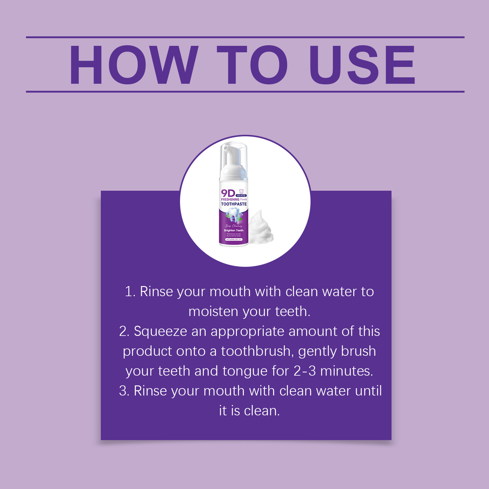 Mint Foam Mousse Toothpaste Cleanses Brightens Teeth Gentle Cares Oral Freshens Breath