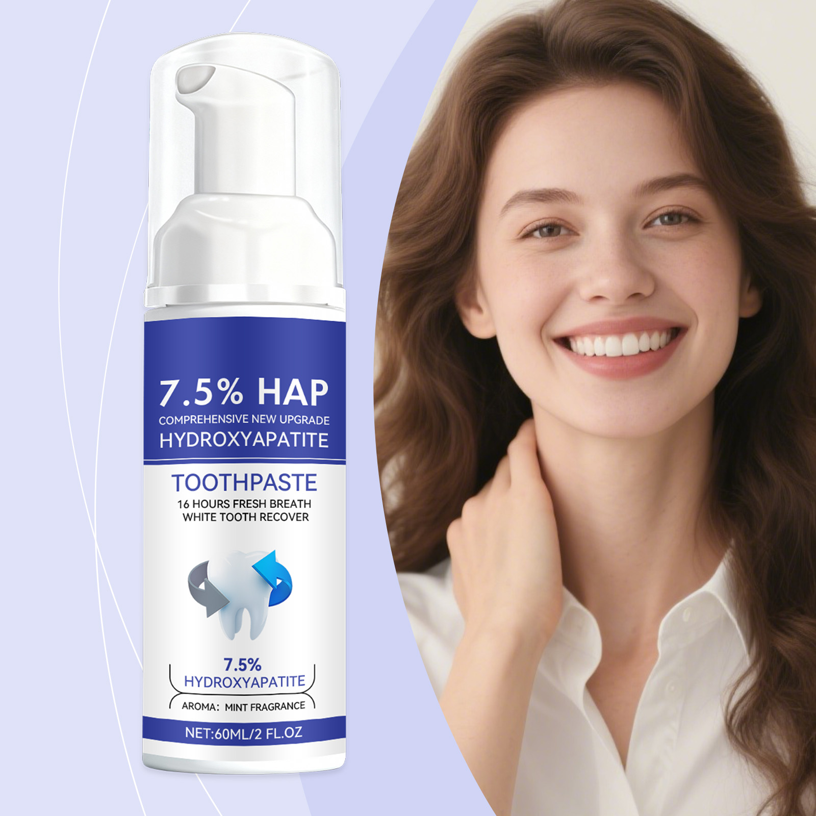 Fresh Toothpaste Mousse Gentle Cleansing Protect Teeth Tooth Surface Convenient Press Oral Cleaning Teeth Cleansing Mousse