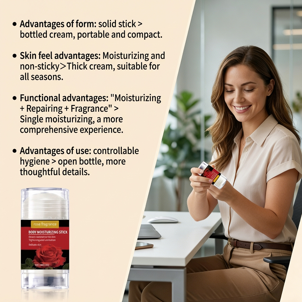 Body Moisturizing Stick Mild Care Hydrate Skin Light Portable Quick Absorb Daily Use