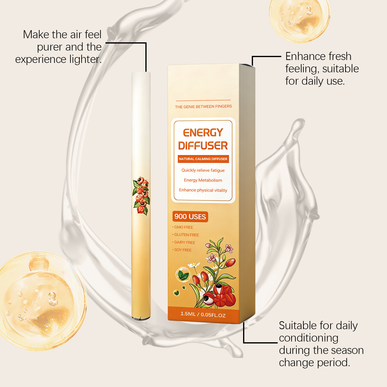 Body Care Breathing Stick Moisturizing Body Boost Vitality Refreshing Breathable Daily Portable Care Stick