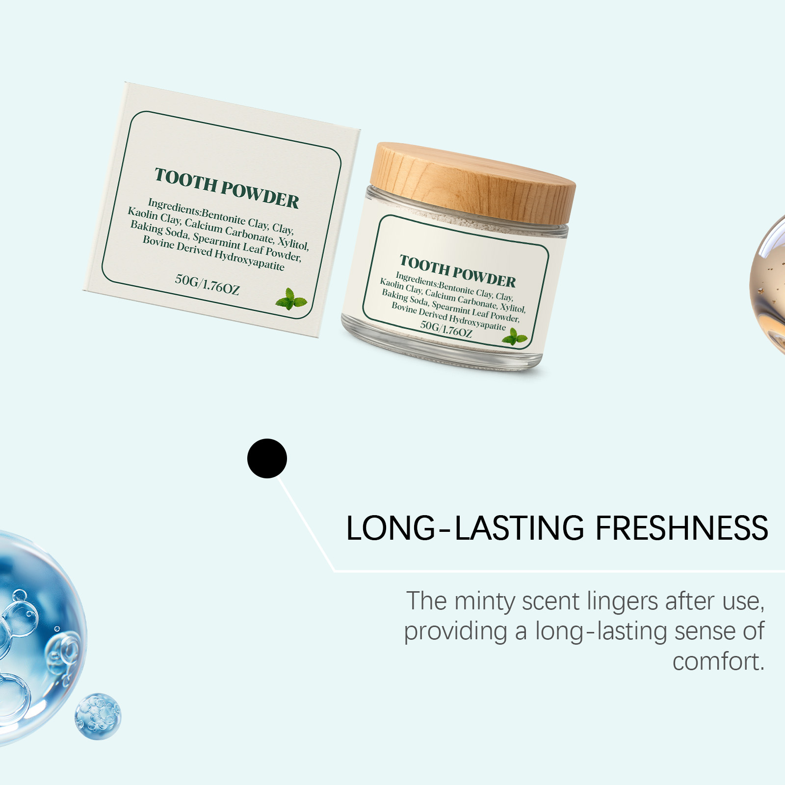 Mint Stain Removing Tooth Powder Mild Ingredients Daily Cleaning Clean Refreshing Bright Oral Fresh Care