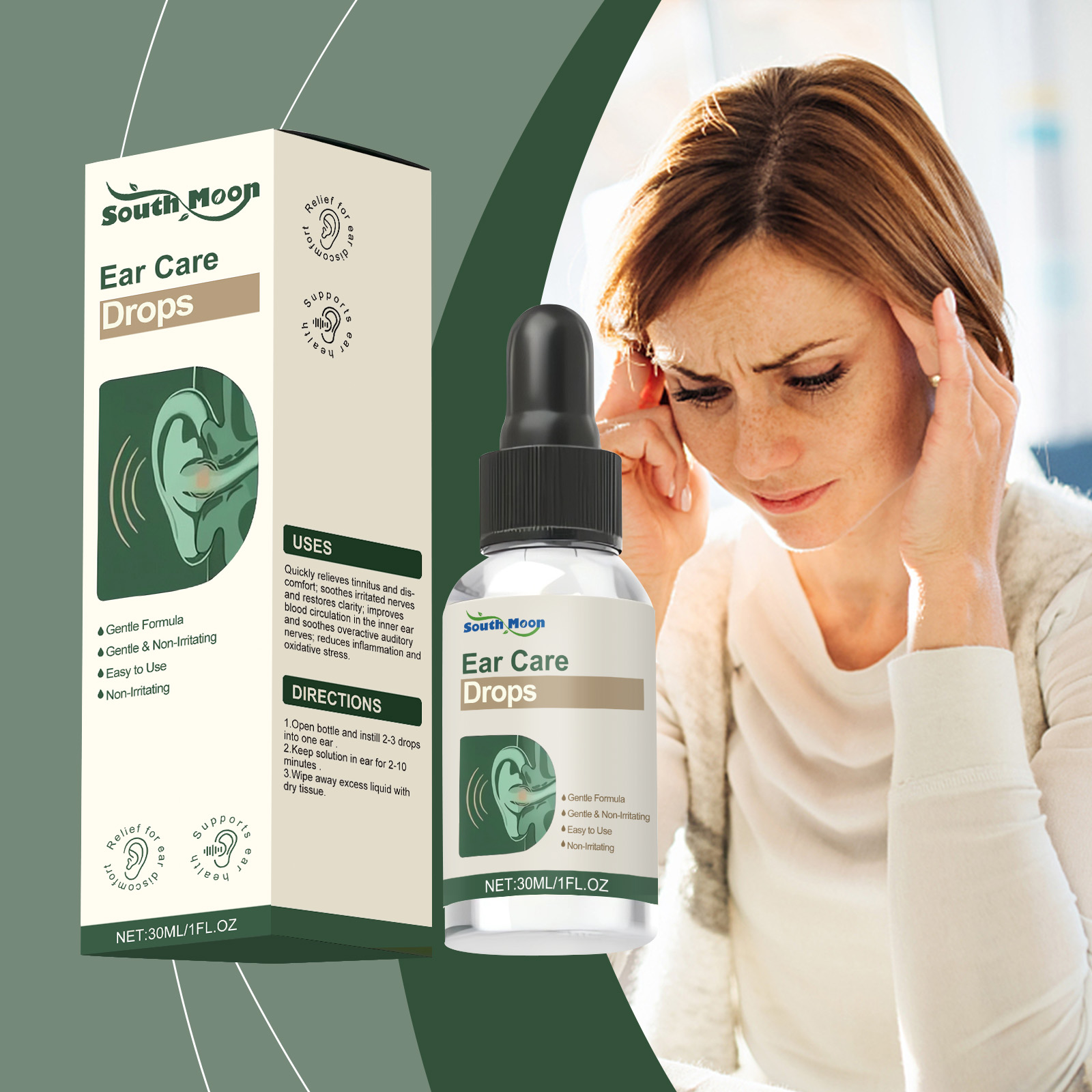 Ear Care Drops Mild Ingredients Relieve Ear Discomfort Daily Clean Massage Drops