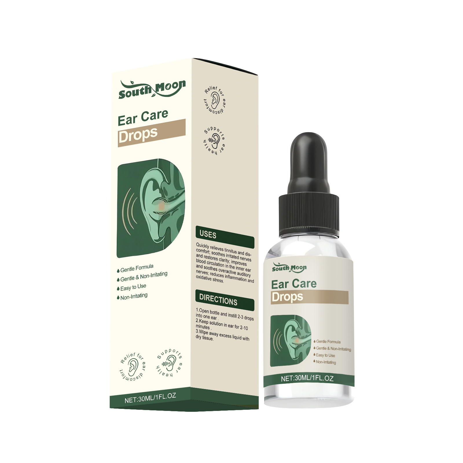 Ear Care Drops Mild Ingredients Relieve Ear Discomfort Daily Clean Massage Drops